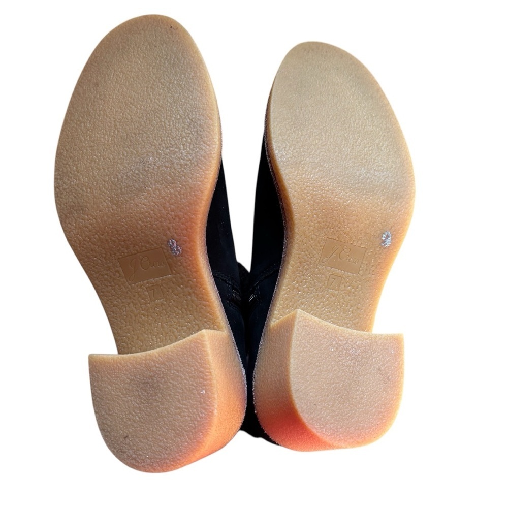 J. Crew Sherpa Stacked Heel Boots Leather Women’s Size 7.5 Faux Fur Lining - Picture 7 of 9